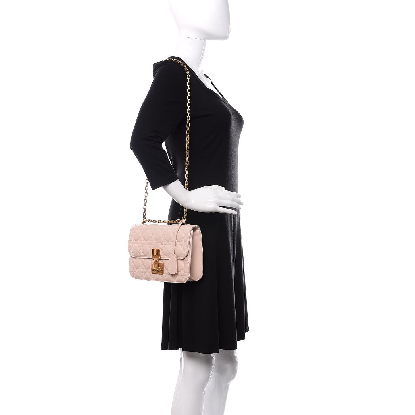 Lambskin Cannage Large Dioraddict Flap Rose Poudre