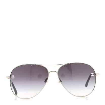 Chanel Aviator CC Sunglasses 4189-T-Q Black 2 of 8