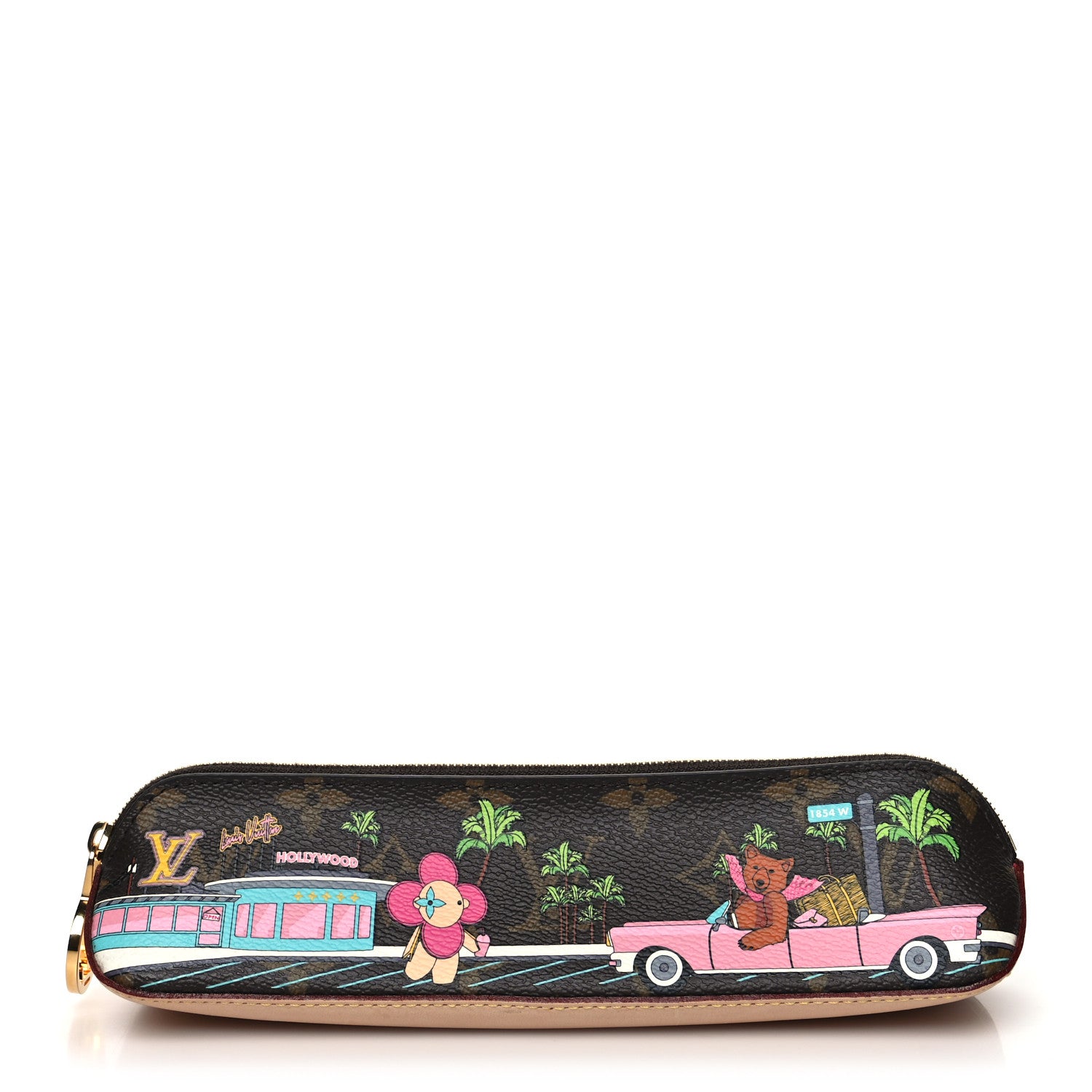 Louis Vuitton Monogram 2021 Christmas Animation Hollywood Elizabeth Pencil Pouch Coquelicot 1 of 10