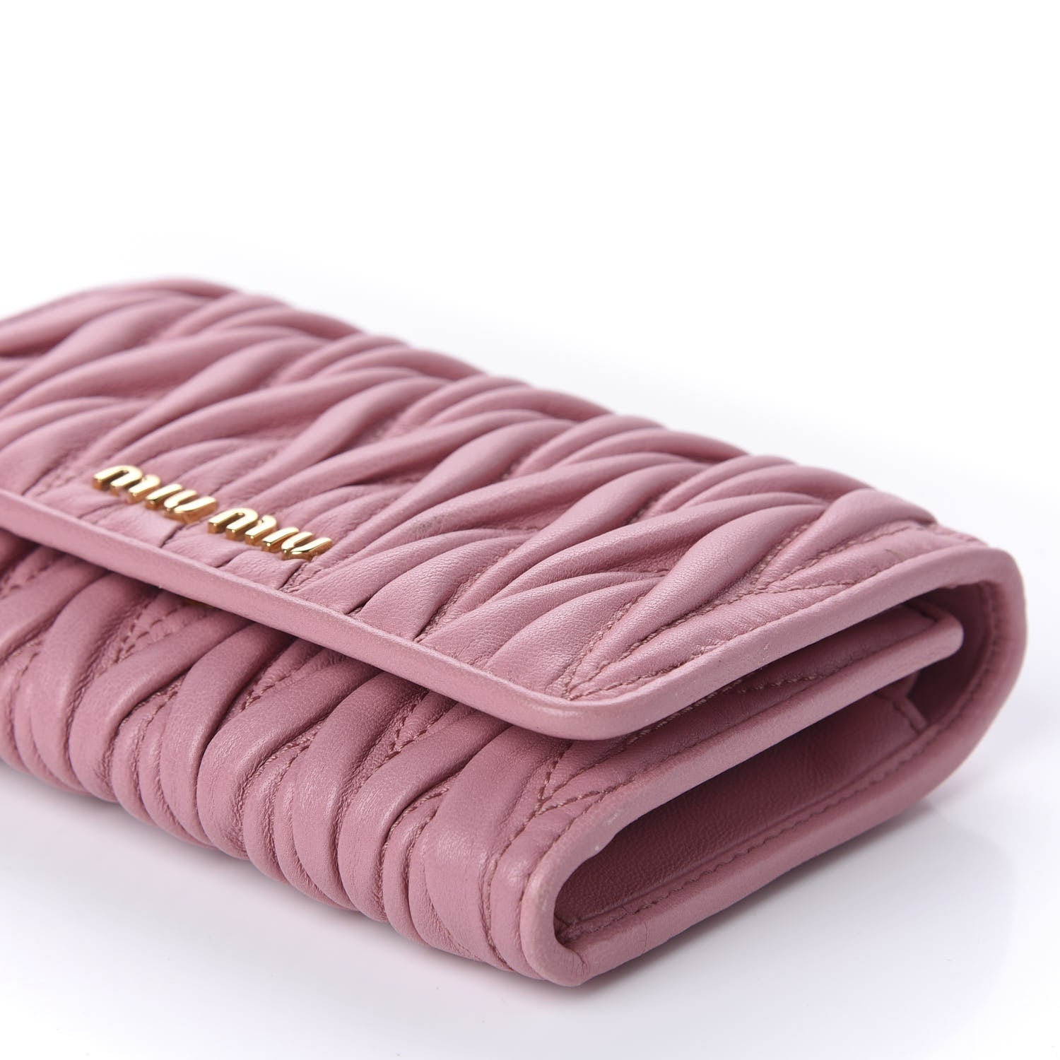Miu Miu Nappa Matelasse Flap Wallet Rosa 7 of 10