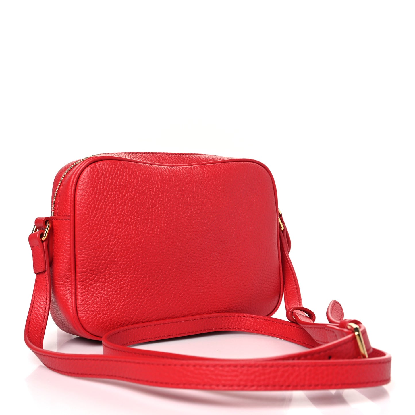 Grained Calfskin Small Camera Bag Red
