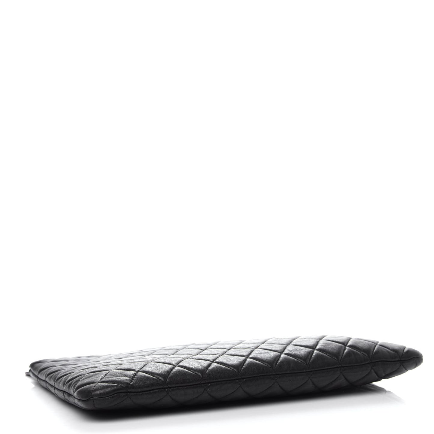 Lambskin Quilted Large Cosmetic Case Black