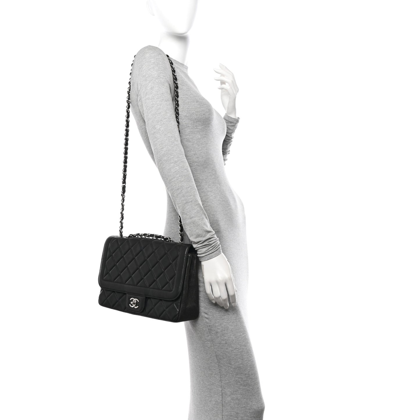 Lambskin Quilted Large Coco Rider Flap Black