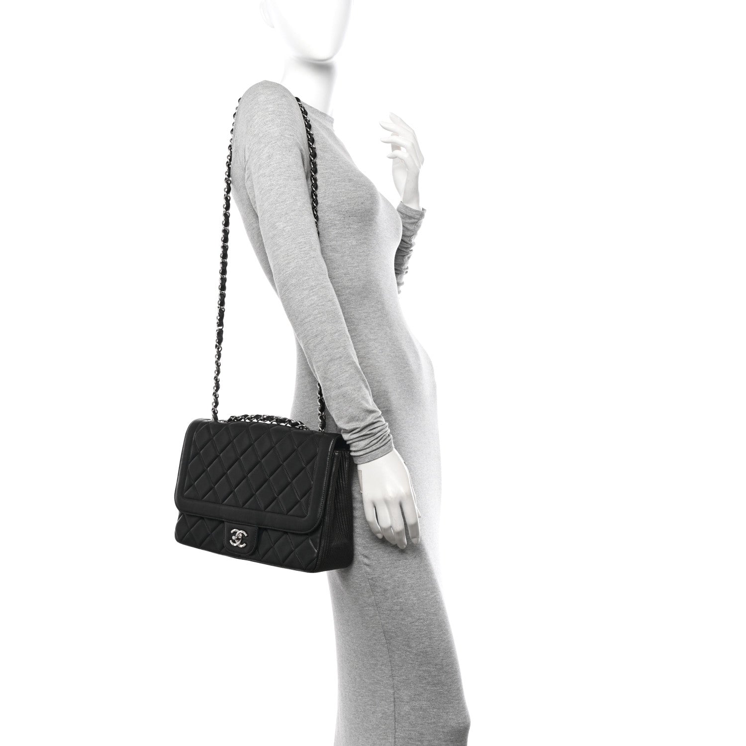 Chanel Lambskin Quilted Large Coco Rider Flap Black 3 of 10