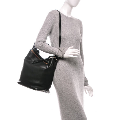 Burberry Grainy Calfskin Canvas Mega Check Medium Ashby Hobo Black 2 of 8