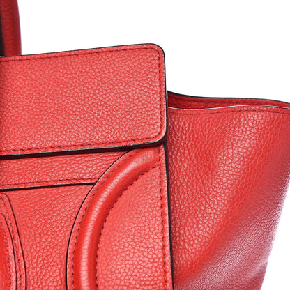Celine Drummed Calfskin Mini Luggage Red 17 of 21