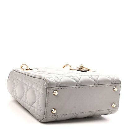 Christian Dior Metallic Lambskin Cannage Mini Lady Dior Grey 4 of 11