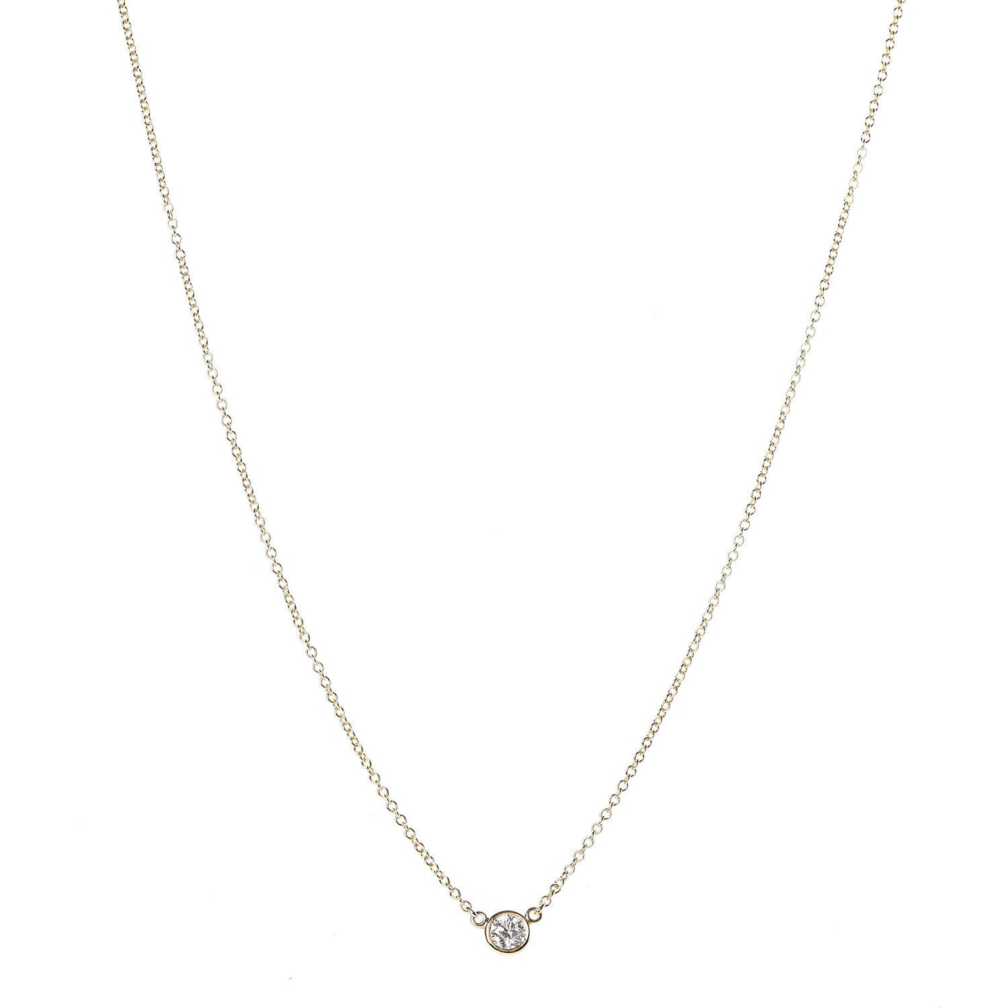 18K Yellow Gold Diamond .14ct Elsa Peretti Diamonds by the Yard Pendant Necklace