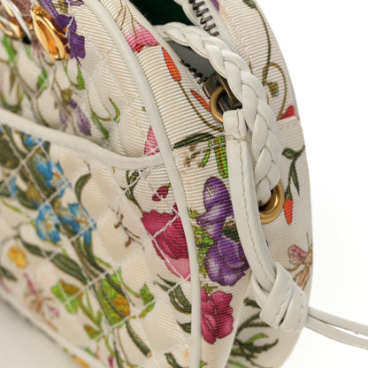 Gucci Canvas Flora Floral Trapuntata Mini Zumi Dome Shoulder Bag White 12 of 15