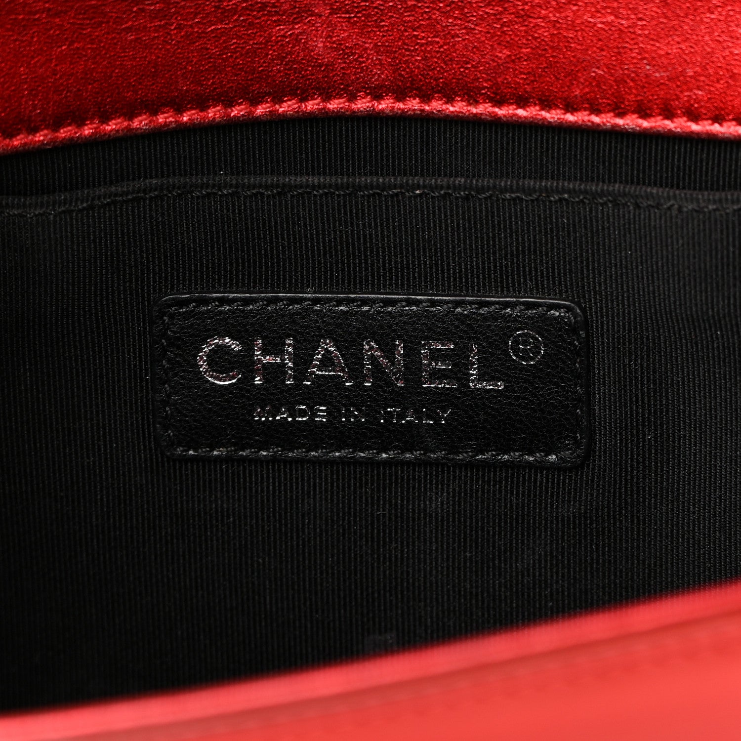 Chanel Metallic Patent Calfskin Quilted Medium Boy Flap Red 6 of 20