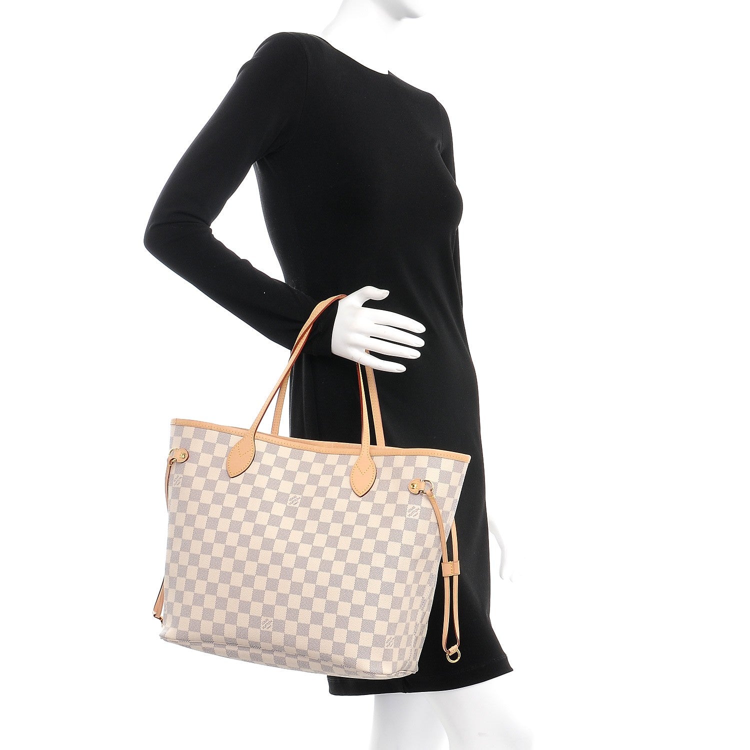 Louis Vuitton Damier Azur Neo Neverfull MM Rose Ballerine 3 of 9