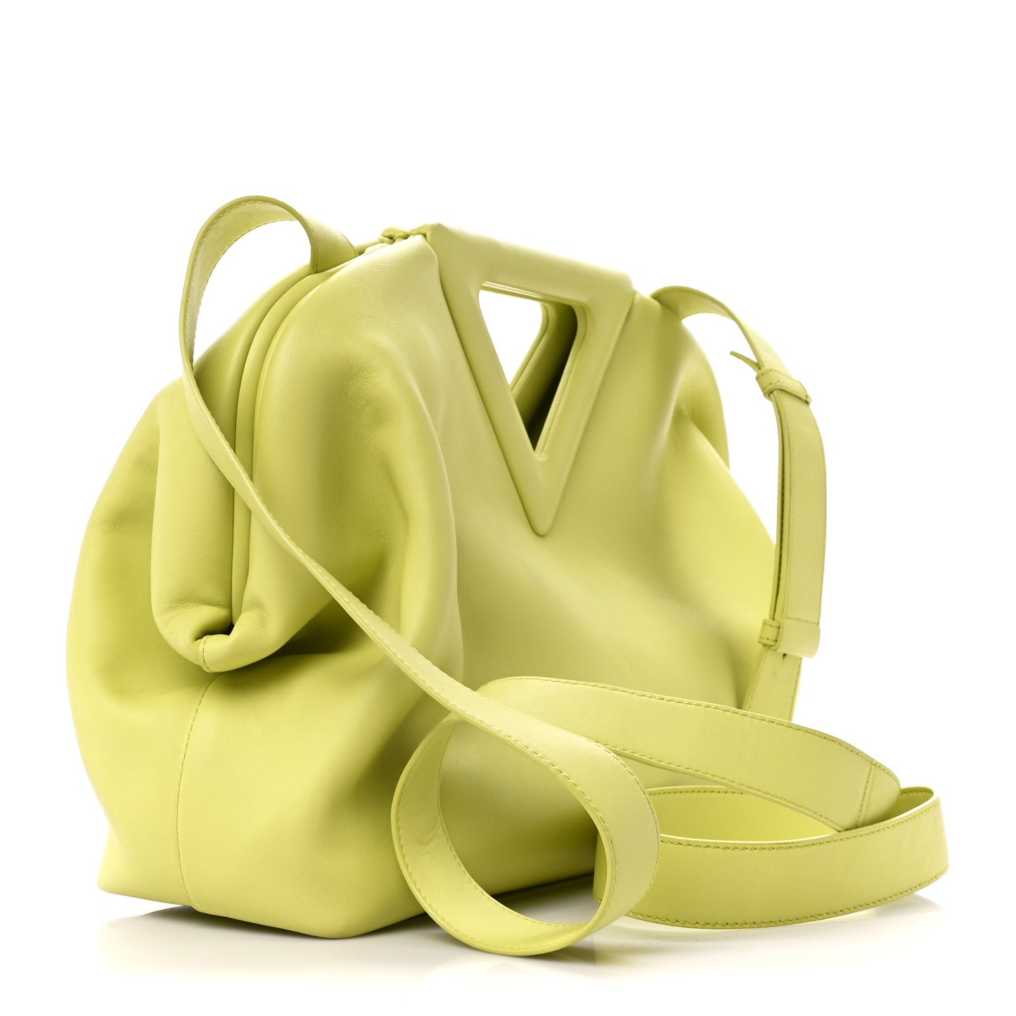 Calfskin Medium The Point Triangle Bag Seagrass