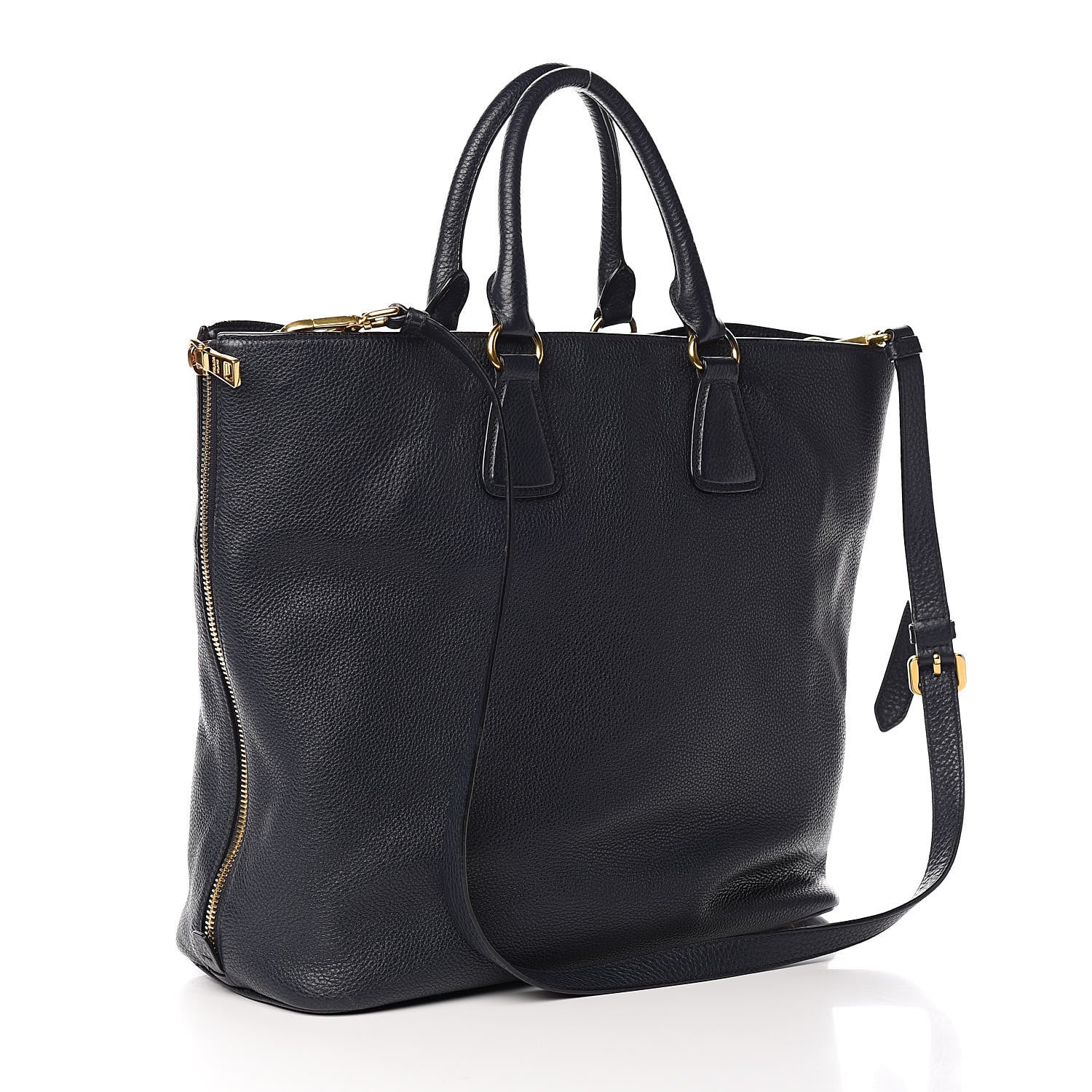Prada Vitello Daino Side Zip Tote Baltico 3 of 11