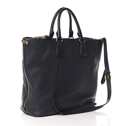 Prada Vitello Daino Side Zip Tote Baltico 3 of 11