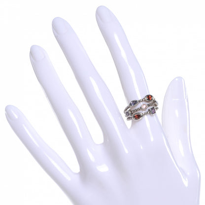 David Yurman Sterling Silver Berry Confetti 3 Row Ring 6 2 of 5