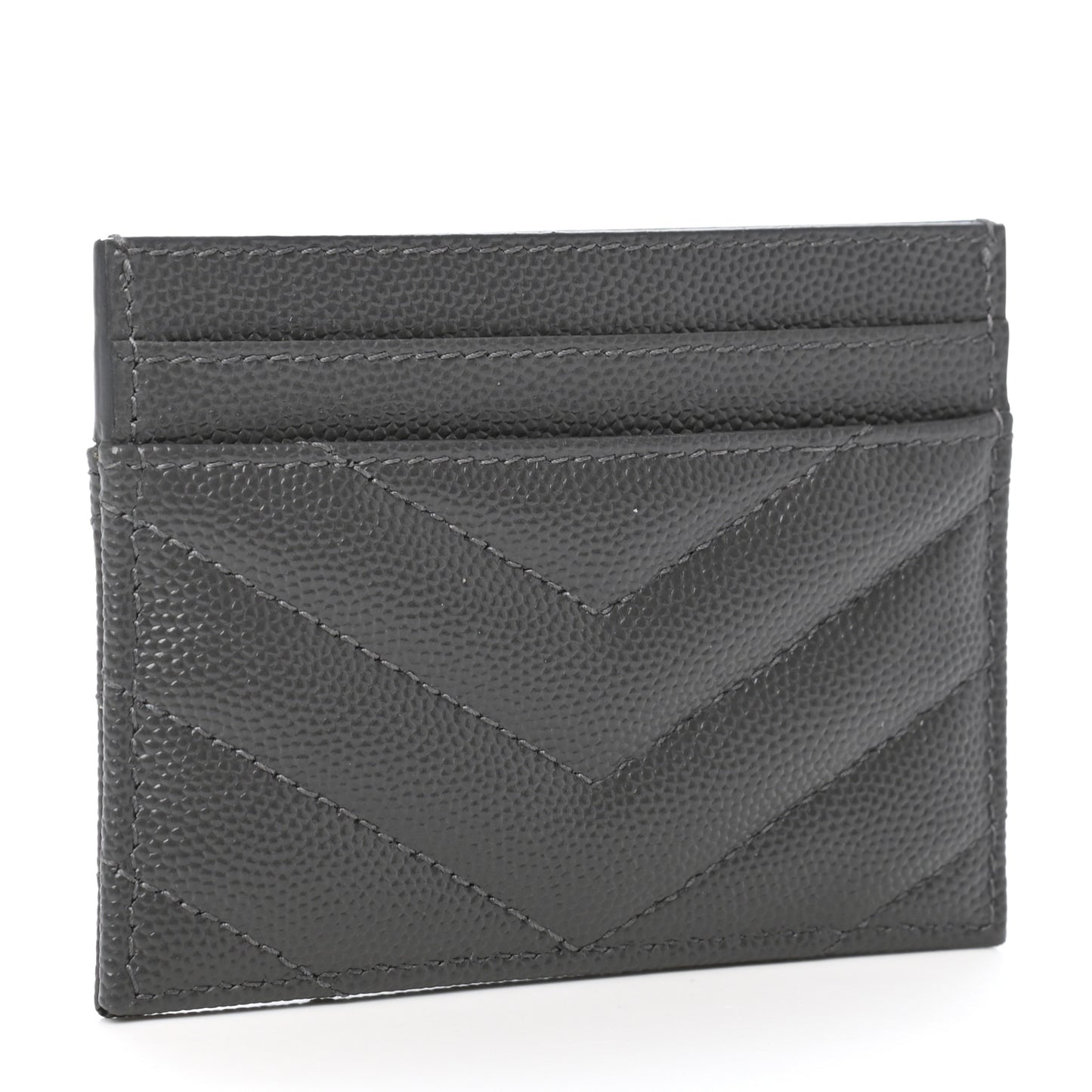 Grain De Poudre Matelasse Chevron Monogram Credit Card Case Storm
