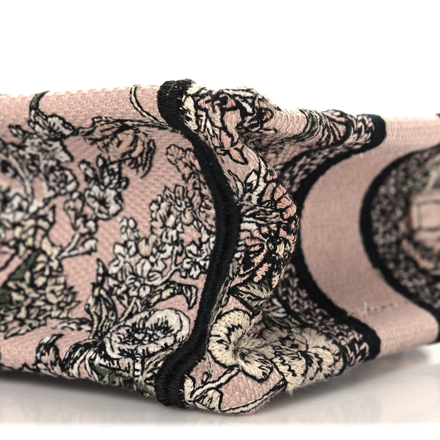 Christian Dior Canvas Embroidered Mini Book Tote With Strap Pink Multicolor 10 of 11