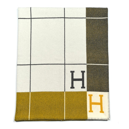 Hermes Wool Cashmere Avalon III Blanket Gris Soleil 1 of 3