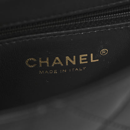 Chanel Lambskin Quilted Resin Pearl Chain Top Handle Flap Black 6 of 10