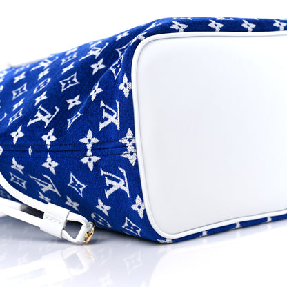 Louis Vuitton Jacquard Velvet Monogram LV Match Neverfull MM Bleu 6 of 7