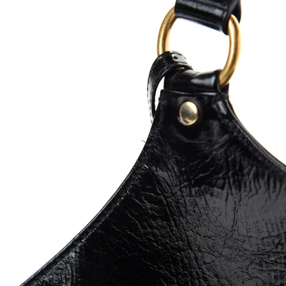 Saint Laurent Patent Crocodile Embossed Tribute Tote Black 10 of 11
