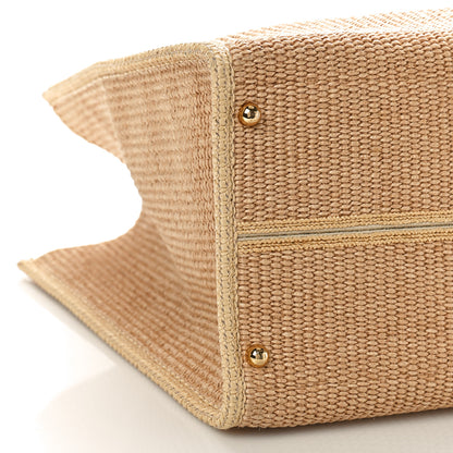 Fendi Straw Vitello King Plexiglass Woven Large Fendi Sunshine Shopper Tote Natural Black 9 of 10