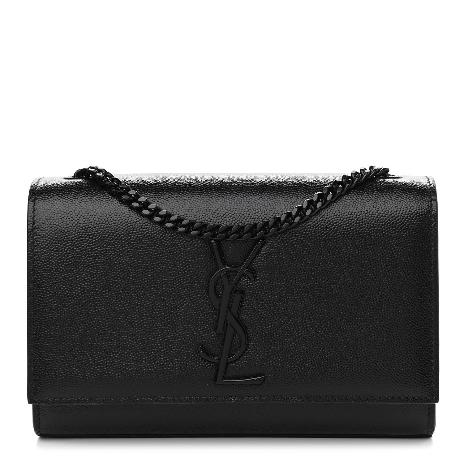 Saint Laurent Grain De Poudre Small Monogram Kate Satchel Black 1 of 10