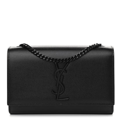 Saint Laurent Grain De Poudre Small Monogram Kate Satchel Black 1 of 10