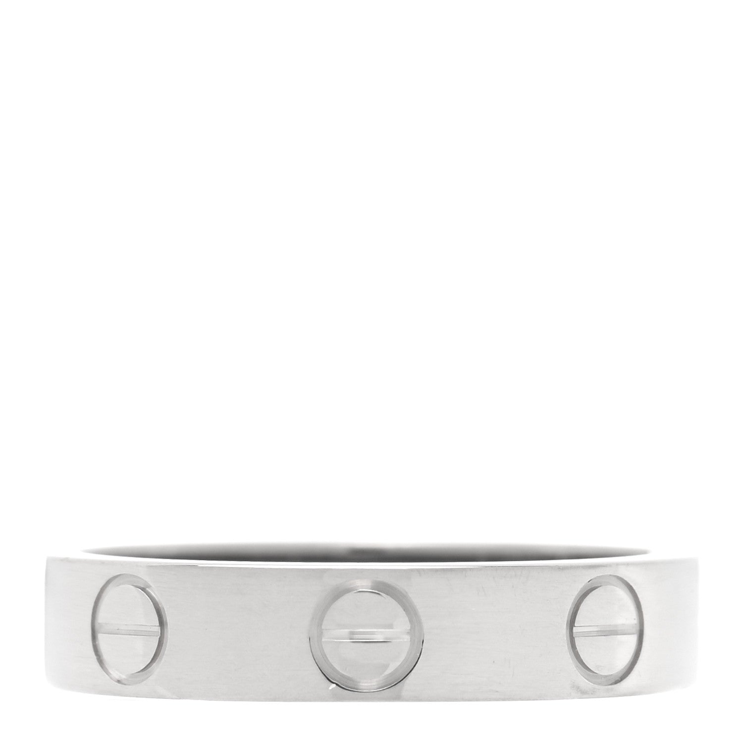 Cartier 18K White Gold 3.5mm LOVE Wedding Band Ring 48 4.5 3 of 4