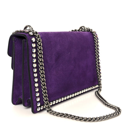 Gucci Suede Crystal Small Dionysus Shoulder Bag Bright Purple 3 of 10