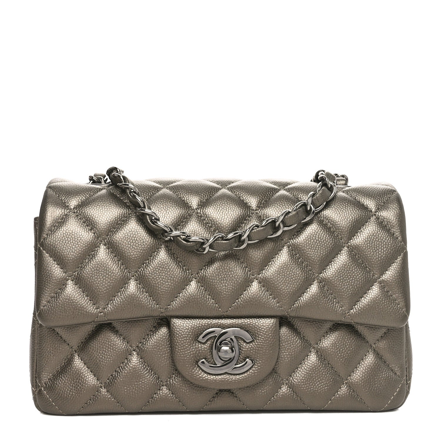 Chanel Iridescent Caviar Quilted Mini Rectangular Flap Bronze 1 of 10
