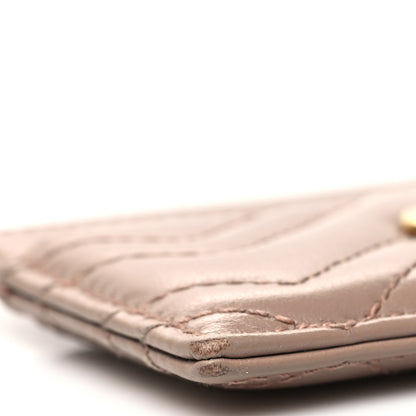 Gucci Calfskin Matelasse GG Marmont Card Holder Porcelain Rose 8 of 9