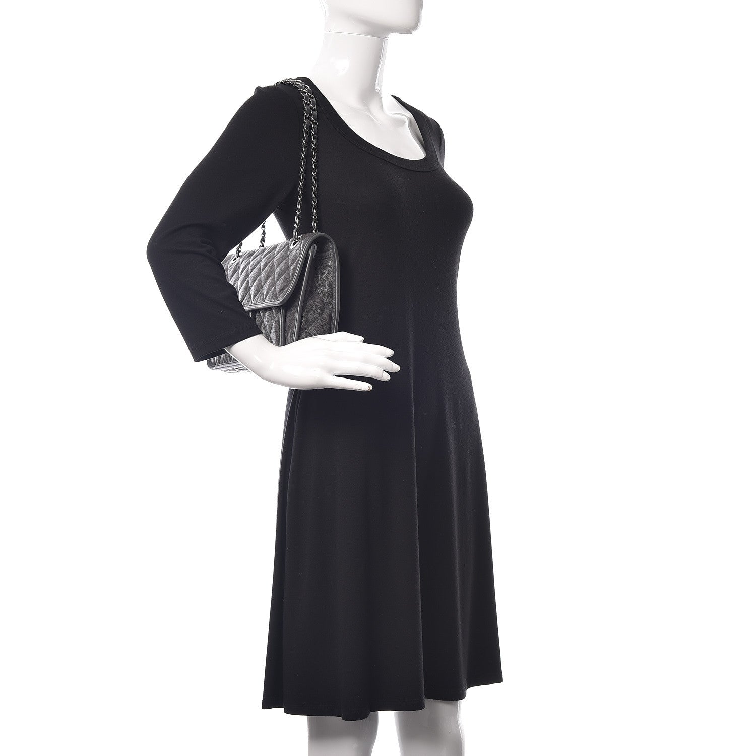 Chanel Caviar Quilted Large French Riviera Flap Dark Grey 2 of 14