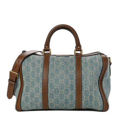 Gucci Denim Monogram Medium Joy Boston Blue 1 of 12