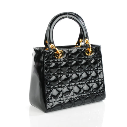 Christian Dior Patent Cannage Medium Lady Dior Black 3 of 8