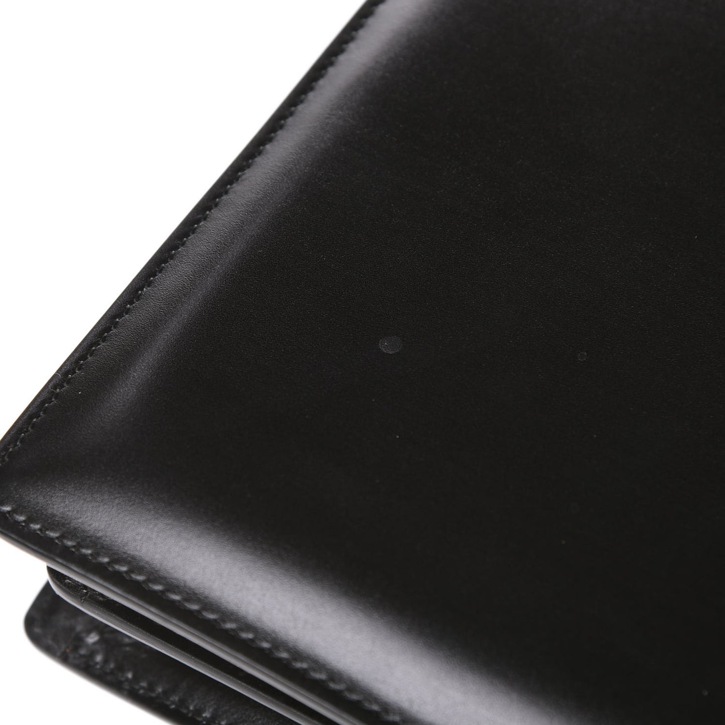 Box Calfskin Medium Clasp Bag Black