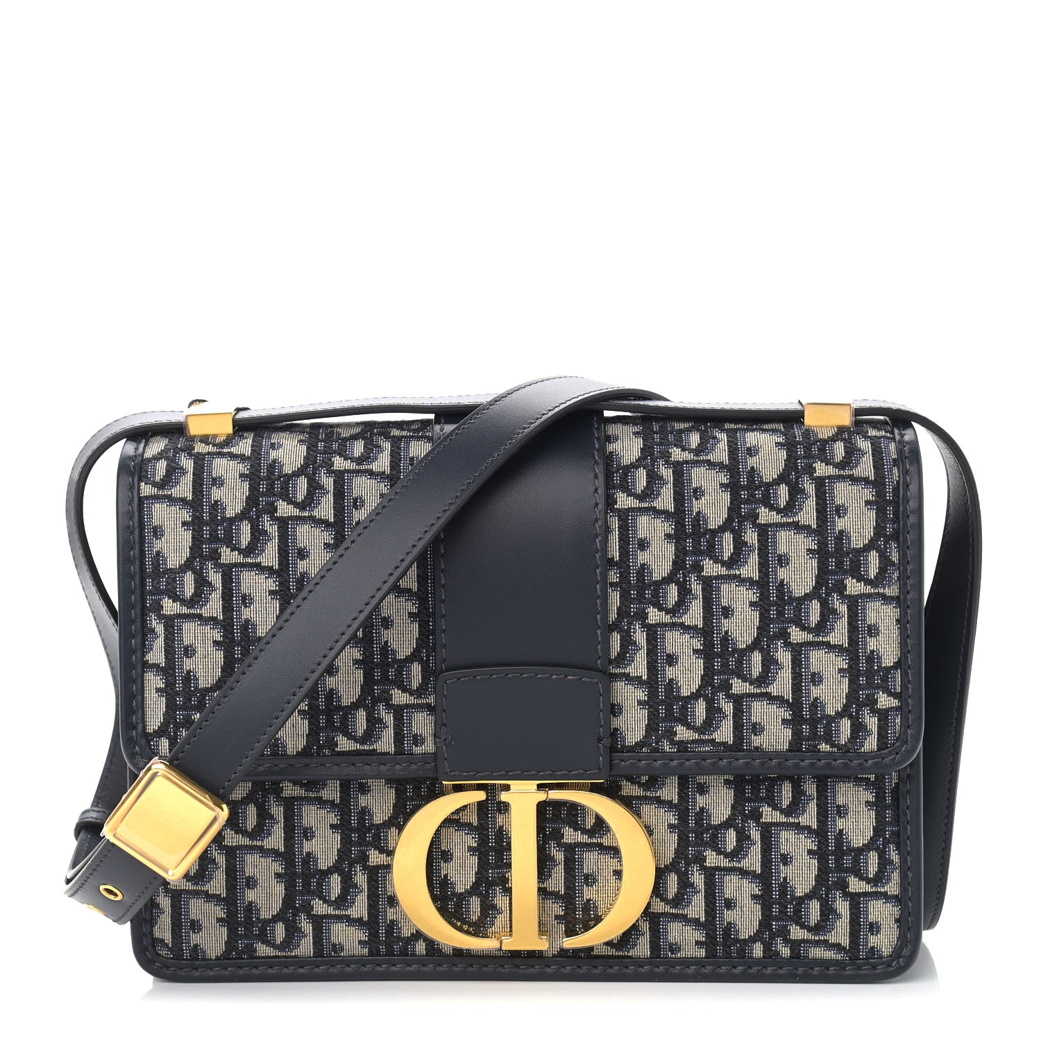 Christian Dior Oblique 30 Montaigne Flap Bag Blue 1 of 10