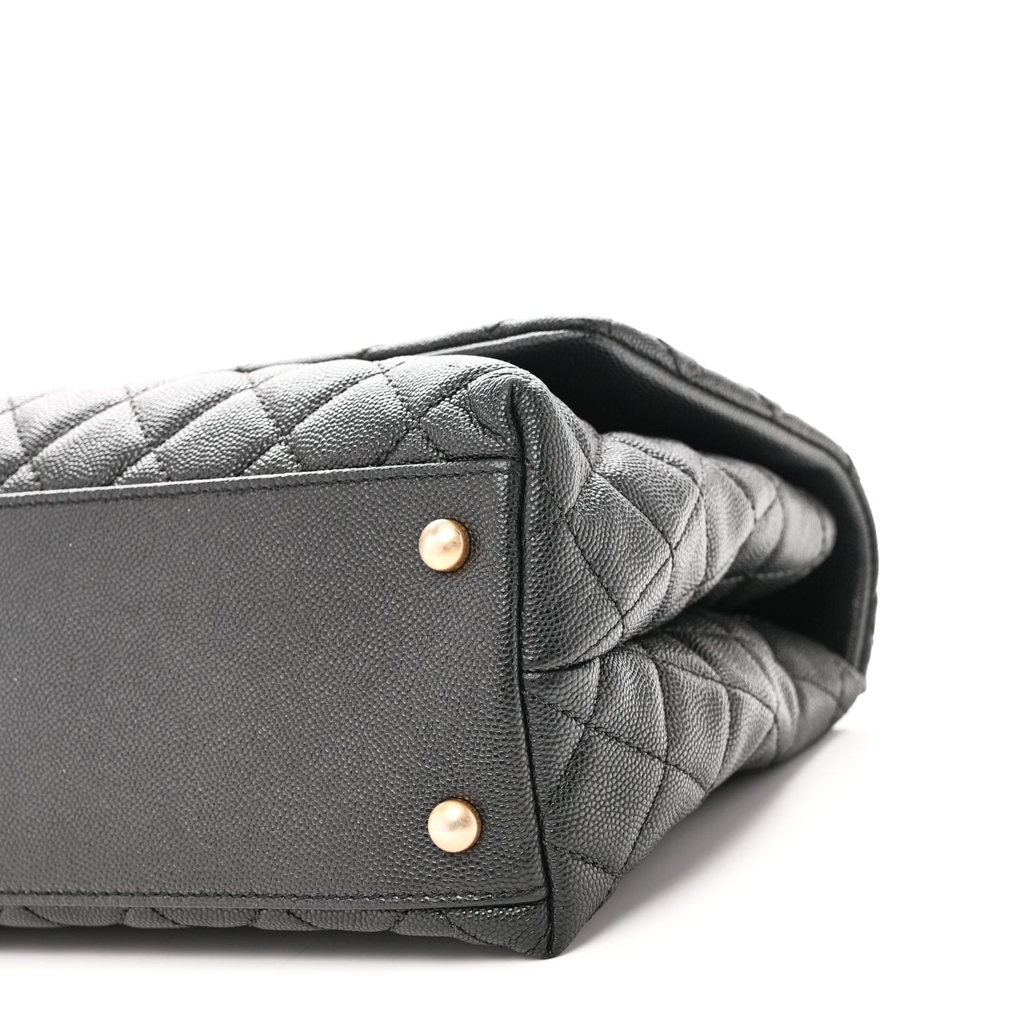 Caviar Quilted Small Coco Handle Flap Black