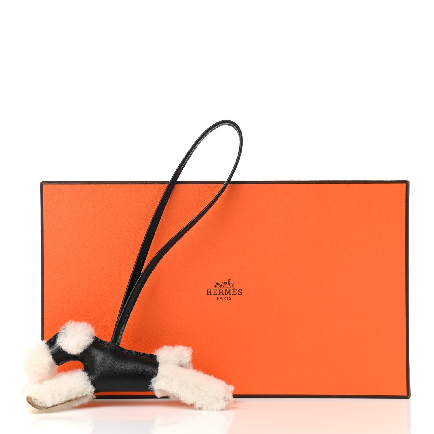 Hermes Milo Lambskin Shearling Budy Charm Black 4 of 4