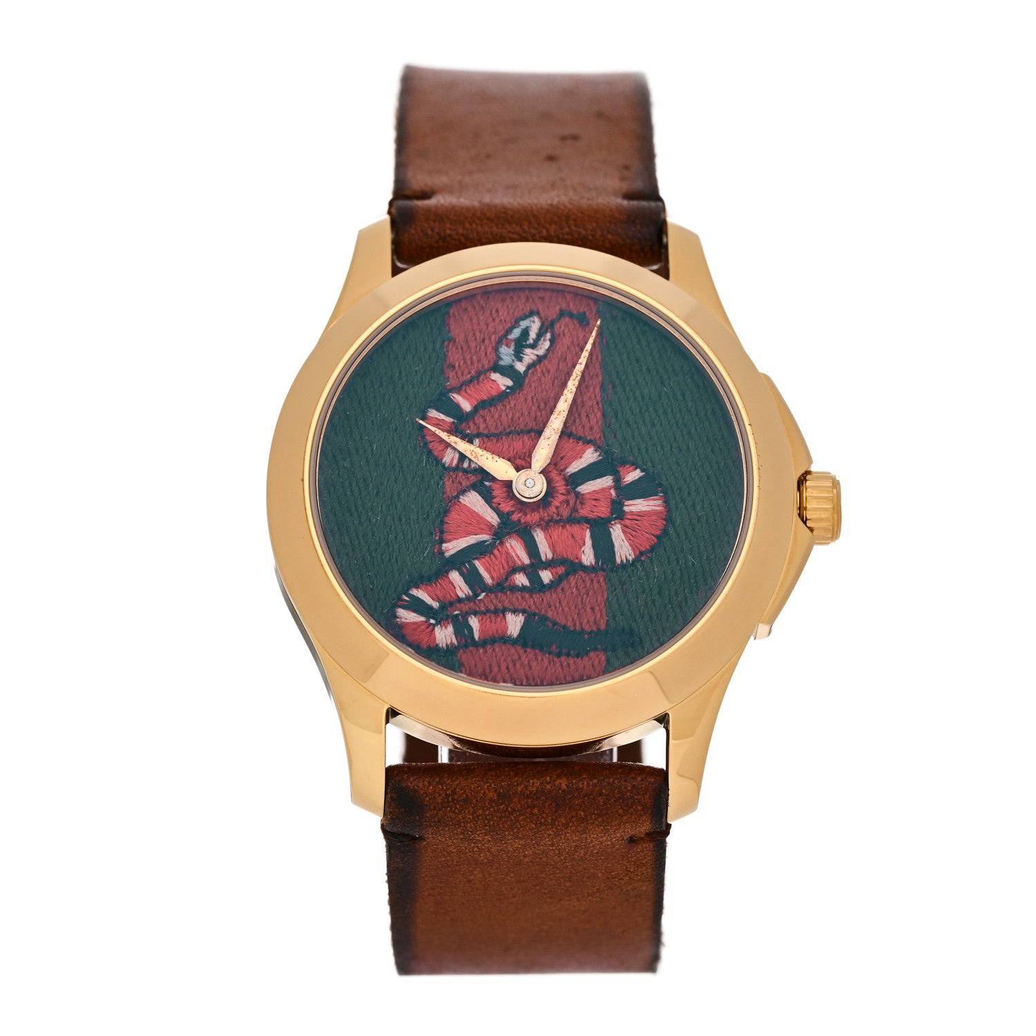 Gucci Stainless Steel Calfskin 38mm Le Marche Des Merveilles Snake Quartz Watch 1 of 8