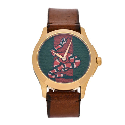 Gucci Stainless Steel Calfskin 38mm Le Marche Des Merveilles Snake Quartz Watch 1 of 8