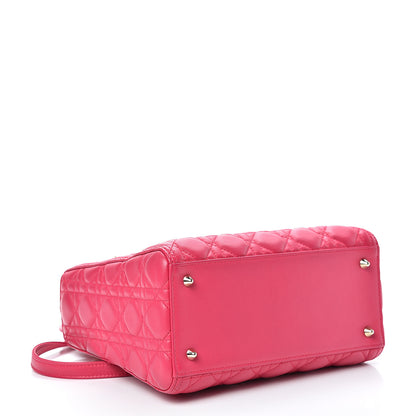 Christian Dior Lambskin Cannage Medium Lady Dior Fuchsia 3 of 10