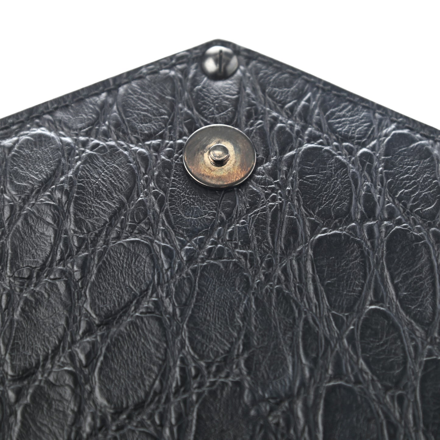 Calfskin Crocodile Embossed Antigona Evening Clutch Black