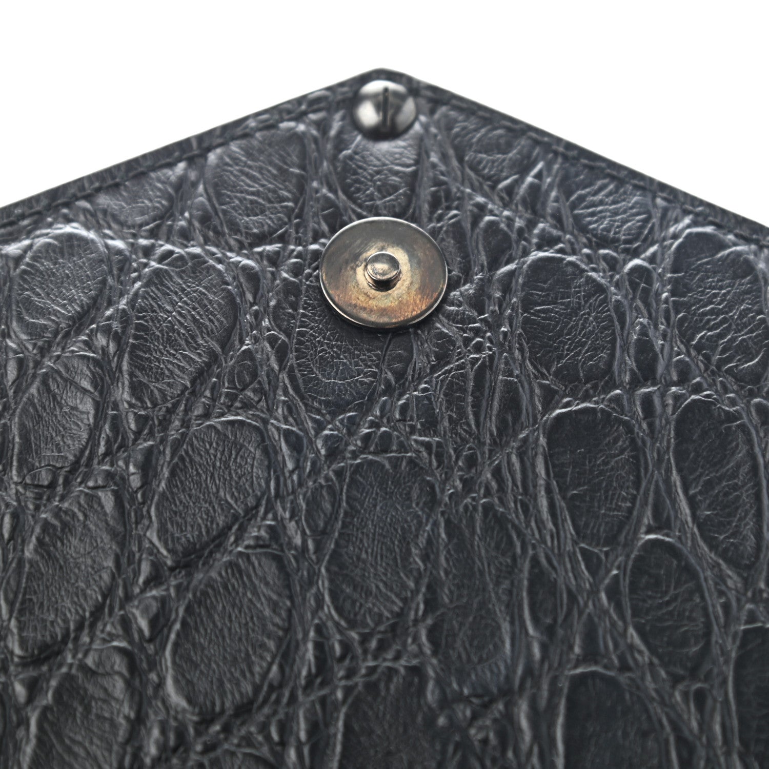Givenchy Calfskin Crocodile Embossed Antigona Evening Clutch Black 8 of 9