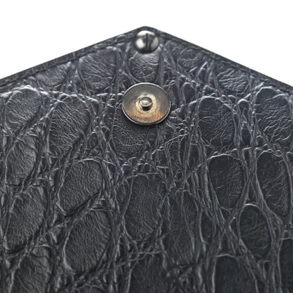 Givenchy Calfskin Crocodile Embossed Antigona Evening Clutch Black 8 of 9
