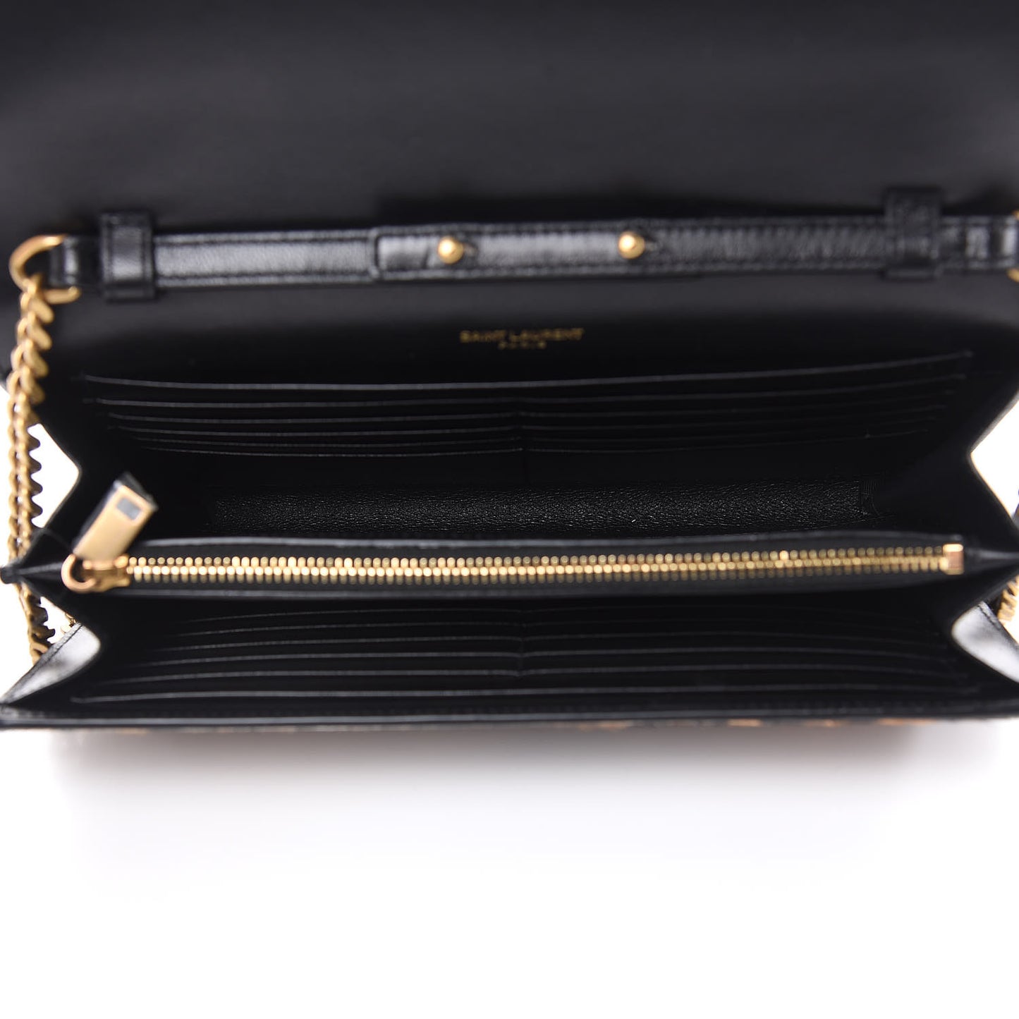 Calf Hair Monogram Chain Wallet Leopard
