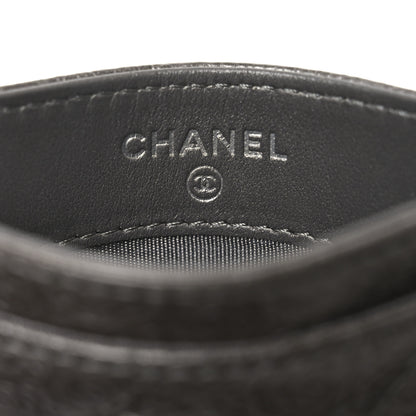 Chanel Calfskin Camellia Embossed Quilted Card Holder Grey 6 of 8