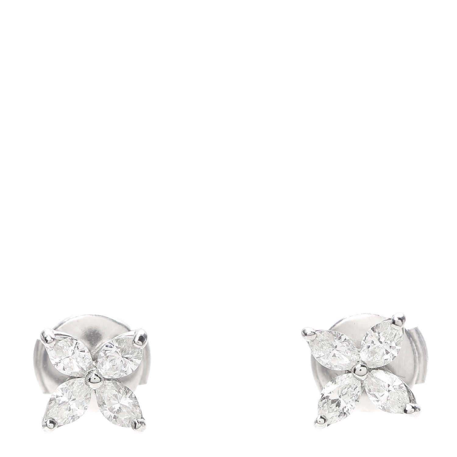 Tiffany Platinum Diamond .70ct Victoria Earrings 1 of 5