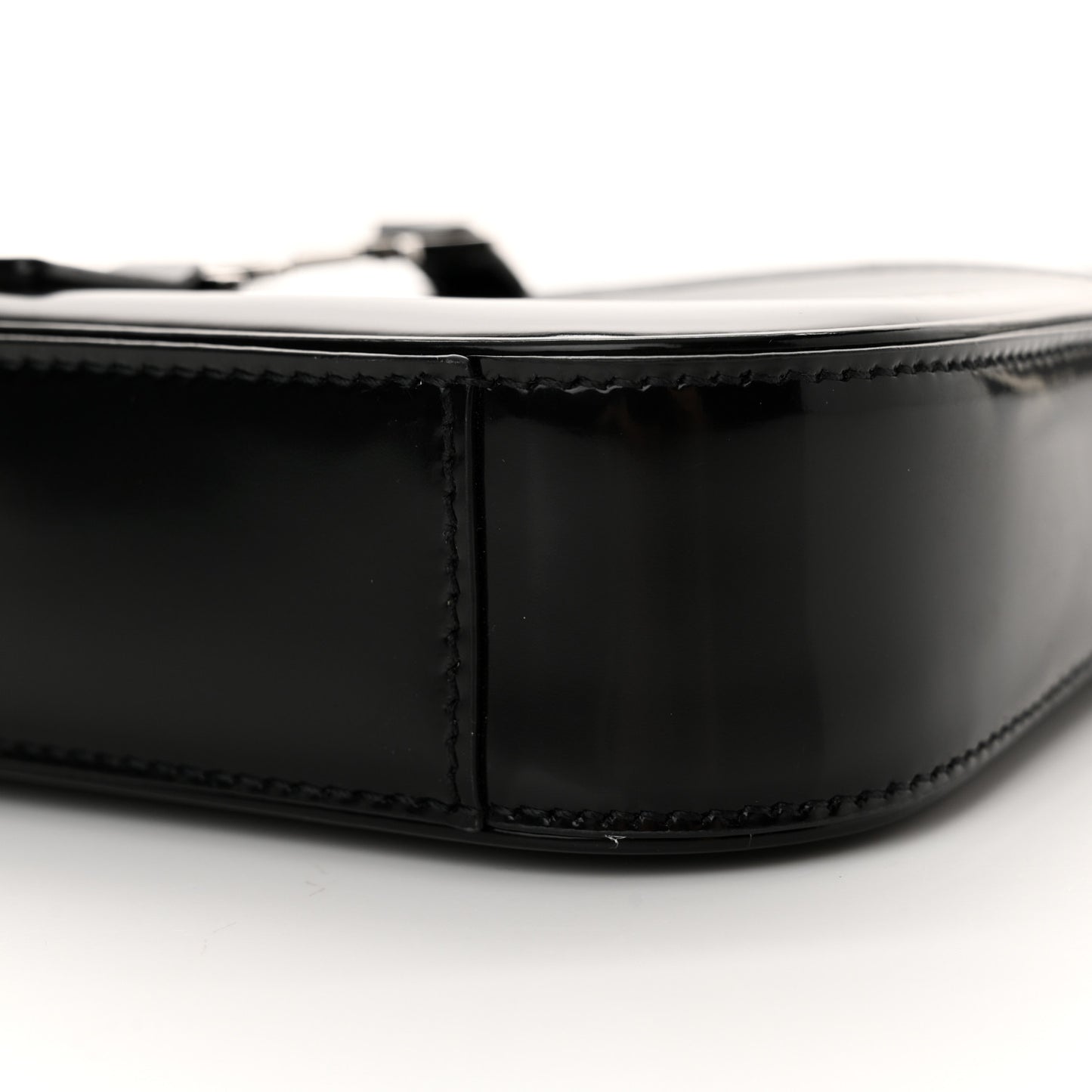 Patent Calfskin Le 5 A 7 Mini Hobo Black