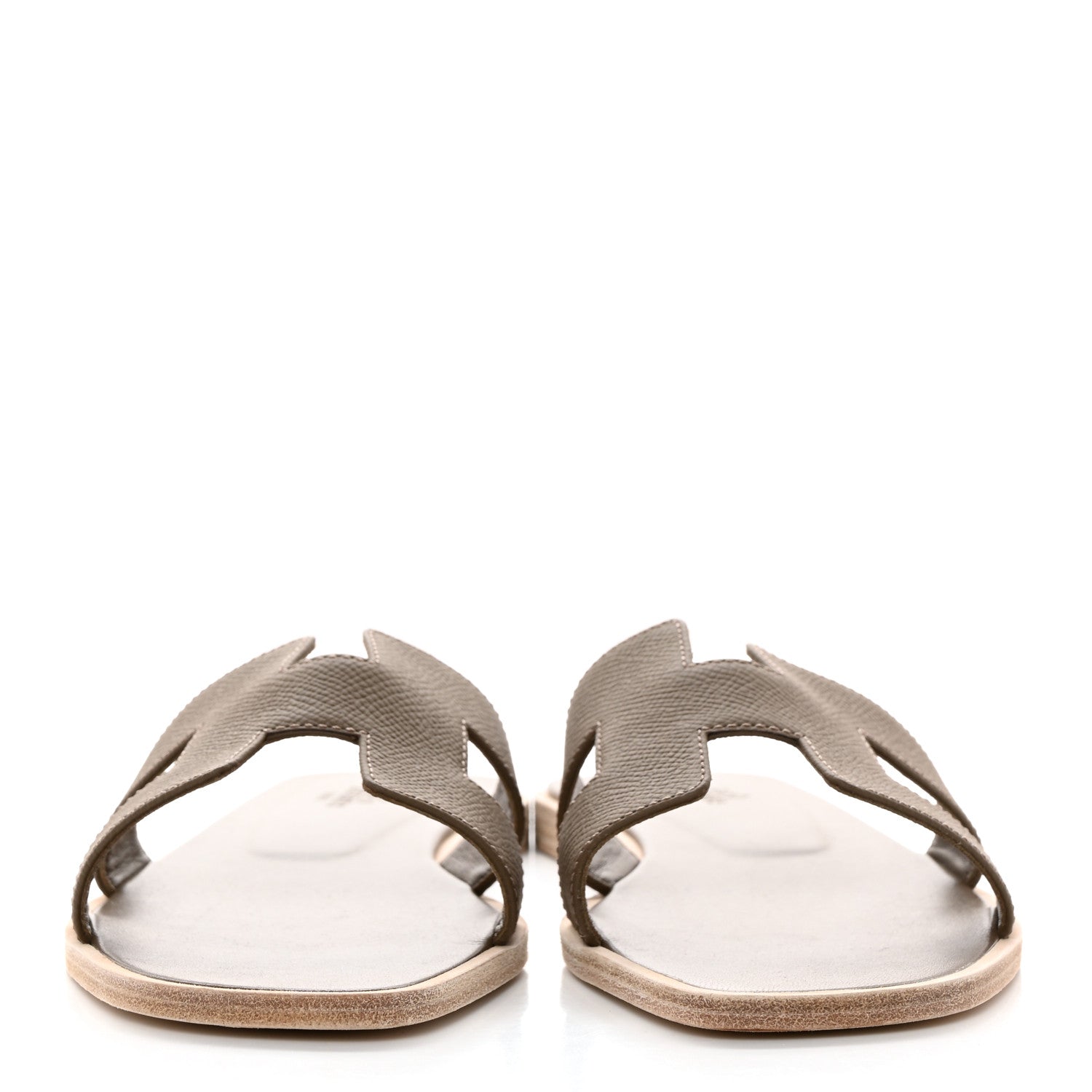 Hermes Epsom Oran Sandals 39.5 Etoupe 4 of 10